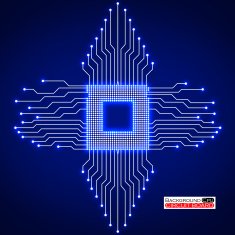 Cpu Circuit Board Vector illustration Eps 10 N3