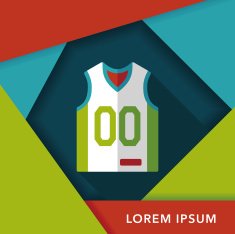 basketball clothing flat icon with long shadow eps10 N56