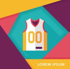 basketball clothing flat icon with long shadow eps10 N57
