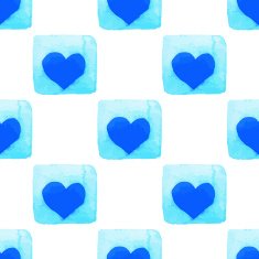 Sky blue vector geometric seamless pattern Watercolor graphical texture background