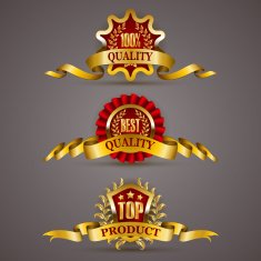 Golden badges with laurel wreath N4