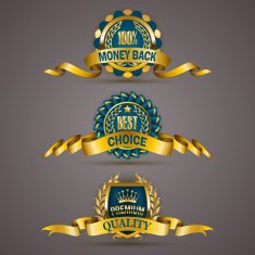 Golden badges with laurel wreath N5