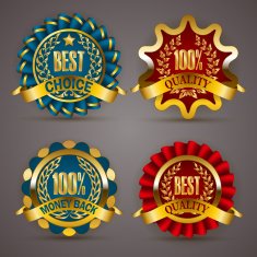 Golden badges with laurel wreath N6