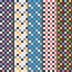 Set of abstract colorful checkered seamless patterns