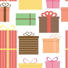 Different Gift Box Seamless Pattern Background Vector Illustrati N4