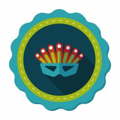 party mask flat icon with long shadow eps10 N45