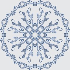 the circular blue pattern in Russian style