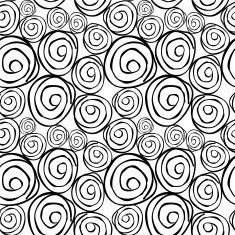 Vector black & white seamless pattern with round asymmetrical shapes N5