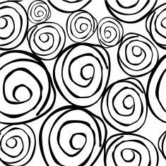 Vector black & white seamless pattern with round asymmetrical shapes N6
