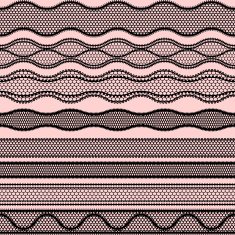 Lace seamless borders Vector set of elements for design