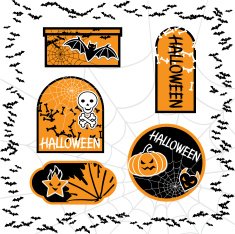 Halloween sale tags isolated Vector bubbles for you design