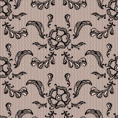 Vintage lace background ornamental flowers Vector texture N15