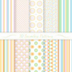Set of ten seamless retro patterns
