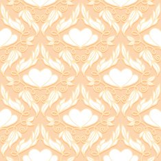 Retro Seamless Pattern with Decorative Hearts N2