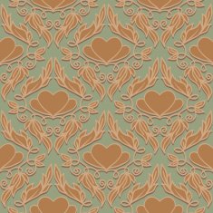 Retro Seamless Pattern with Decorative Hearts N3