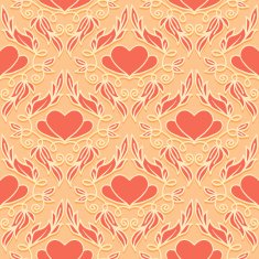Retro Seamless Pattern with Decorative Hearts N5