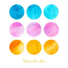 Set of watercolor dots