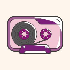 Audiotape theme elements vector eps N8