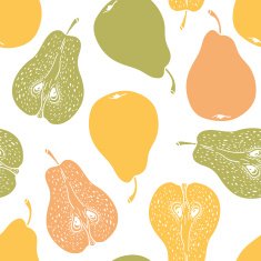 Pattern with ripe pears N9