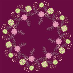 Ornamental round floral pattern N3