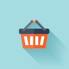 Flat shopping bag icon N2