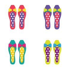 Set of Colorful Women Shoes