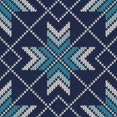 Knitted Vintage Sweater Design Fair Isle Seamless Pattern N3