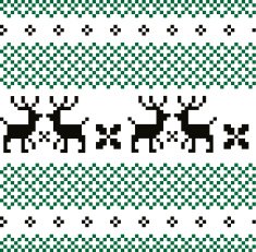 Norwegian pattern green - black and white