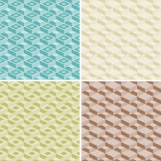 Set of four seamless mosaic pattern in retro style N2