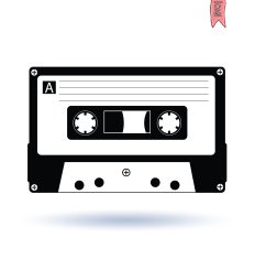 Audio tape cassette record illustration