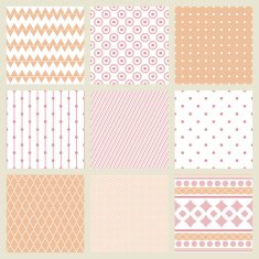 Set of geometric patterns pale pink free image download