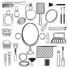 Hand drawn beauty and care symbols set 1