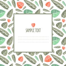 Vintage style invitation with leaf texture N2