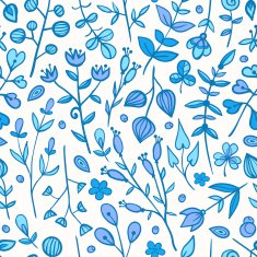 Winter floral seamless pattern