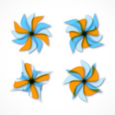 set of abstract color floral pattern for design
