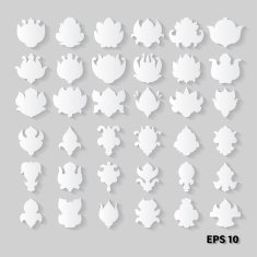 Vector objects isolated on grey white background