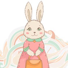 rabbit with woman handbag N2