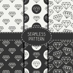 Set of hipster fashion geometri seamless pattern with diamond Background