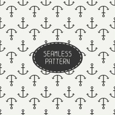 Vector seamless retro pattern with hipster anchor Stylish texture