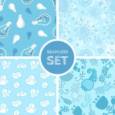 Vector set of four seamless background N12