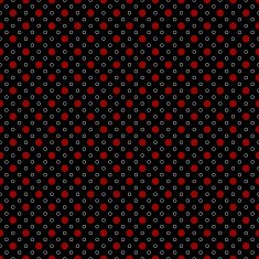 Seamless polka dots background red and white on black
