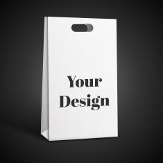 Carrier Paper Bag White Illustration Isolated On Black Background