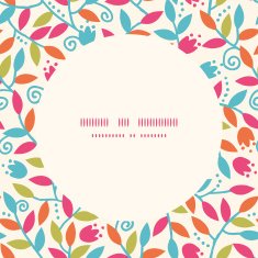 Vector colorful branches frame seamless pattern background