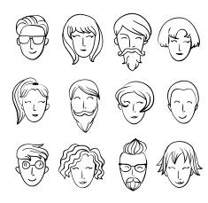 Cartoon people's heads Characters design N2