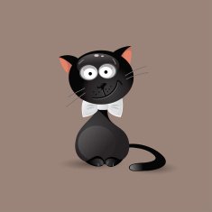 Fashionable cat with bow tie Vector illustration