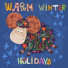 Warm Winter Holidays card in vector