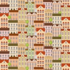 City seamless pattern with buildings N3