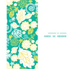 Vector emerald flowerals vertical frame seamless pattern background