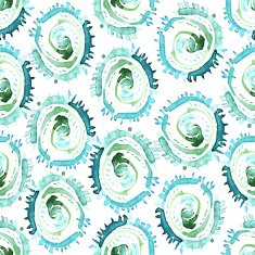 Vector abstract watercolor swirls seamless pattern Blue circles tile background