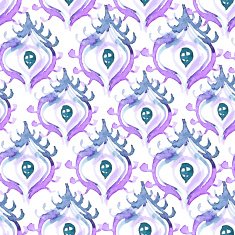Vector abstract watercolor peacock seamless pattern
